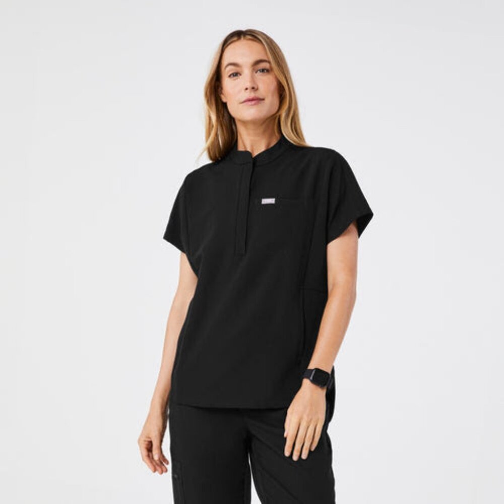 Figs Montex Scrub Top In Black. Women's size Medium.